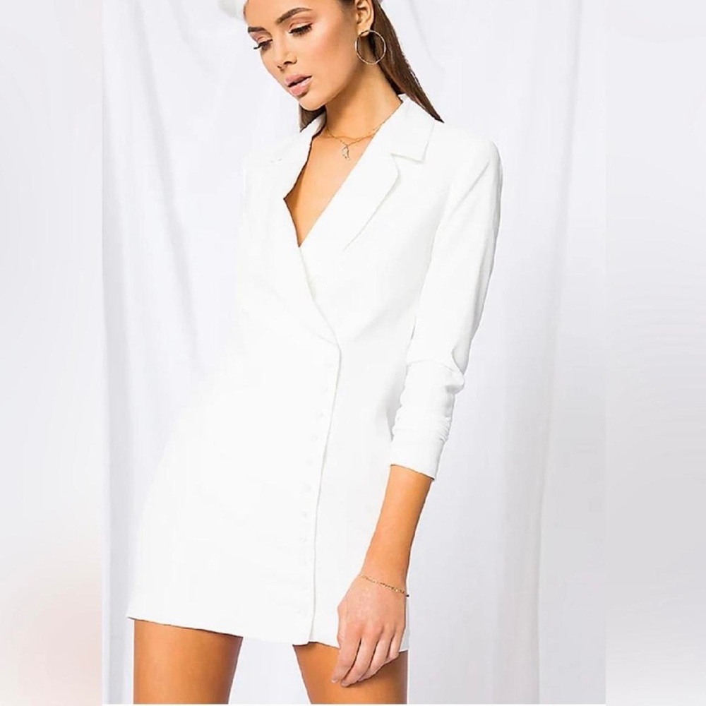 Superdown NWT White Armida button Blazer Dress XS